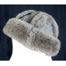 FASHION DESIGNER GRAY 100% SHEARLING SHEEPSKIN FUR ROUND BUCKET HAT CAP One Size  eb-39922954
